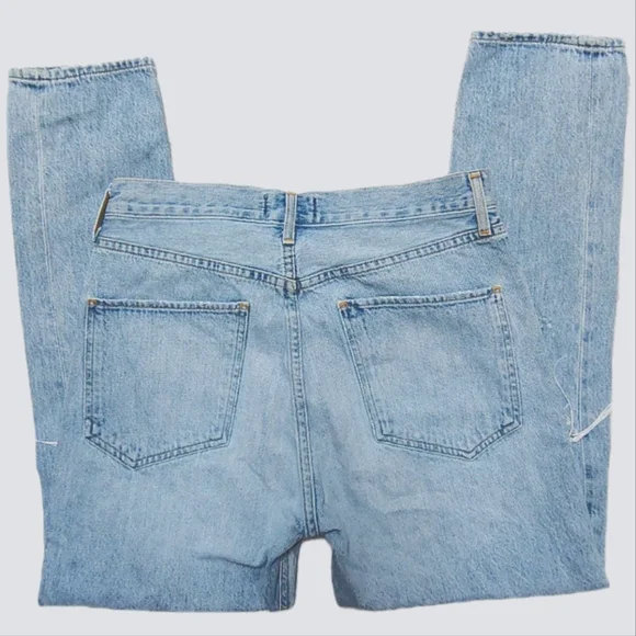 AGOLDE Jamie High Rise Classic "Shakedown" Light Wash Jeans Women 28 Distressed - Picture 5 of 9